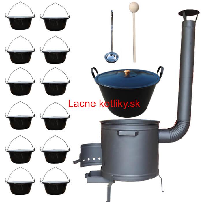 Smaltovaný kotol 60 L + servírovacie kotlíky (12 ks) PLUS 600