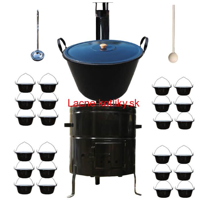 Smaltovaný kotol 80 L + servírovacie kotlíky (24 ks) BIG PARTY
