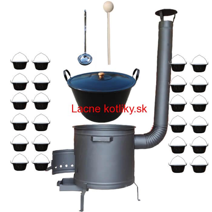 Smaltovaný kotol 80 L + servírovacie kotlíky (24 ks) PLUS 600