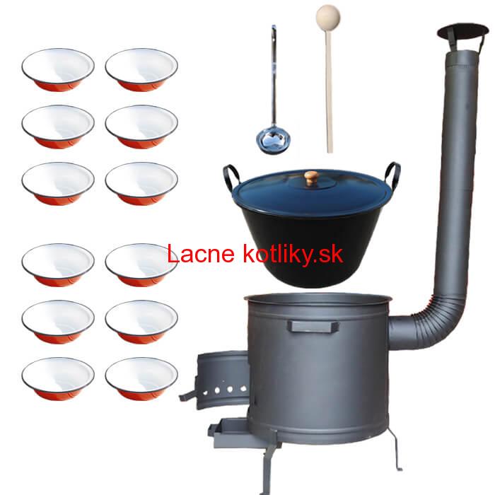 Smaltovaný kotol 80 L + smaltované taniere PLUS 600