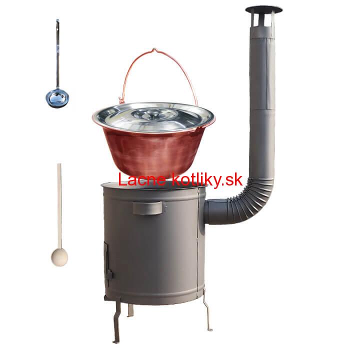 Medený kotlík 20 L (1,2 mm) + hrubostenná (1,5 mm) a žiaruvzdorná kotlina 42 PLUS 600