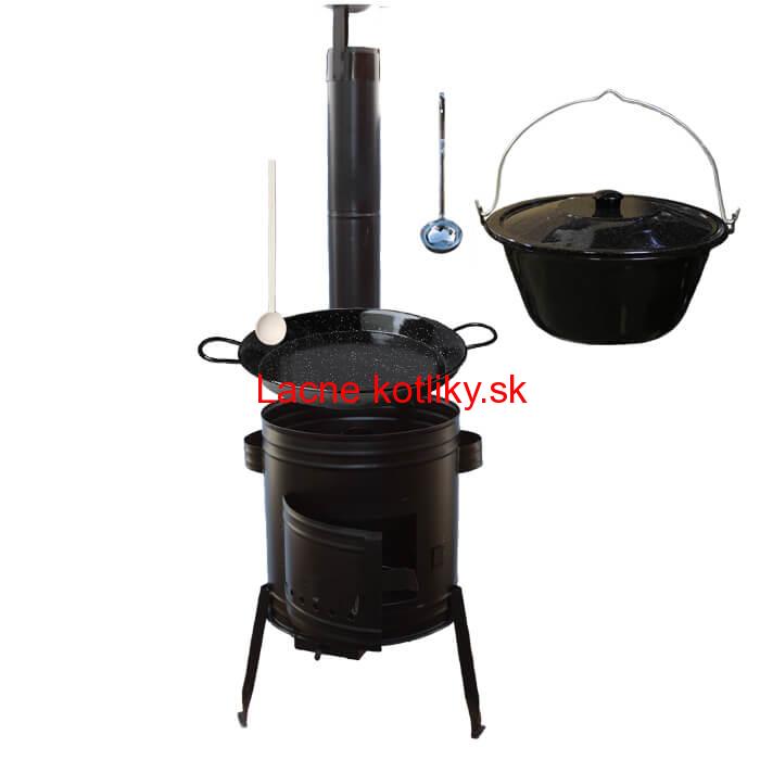 Paella smaltovaná panvica 42 cm so smaltovaným kotlíkom 16 L (1,2 mm) a kotlinou