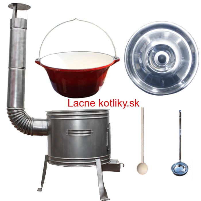 Liatinový kotlík so smaltovanou úpravou 16 L + nerezová kotlina 36 TOP LUX