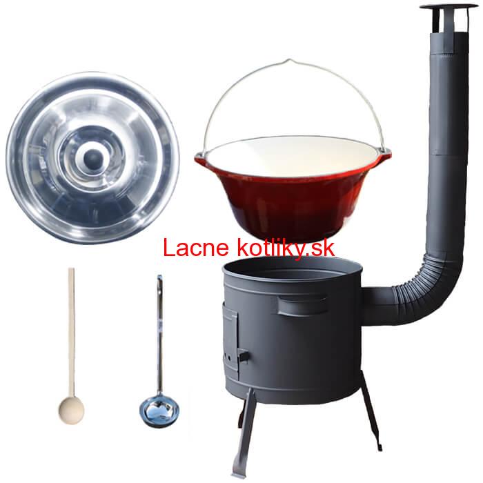 Liatinový kotlík so smaltovanou úpravou 16 L + nízka kotlina 36 PLUS 600