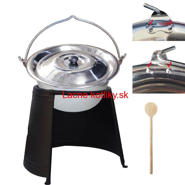 Antikorový kotlík 20 L (0,8 mm) s nitmi + chránič plameňa