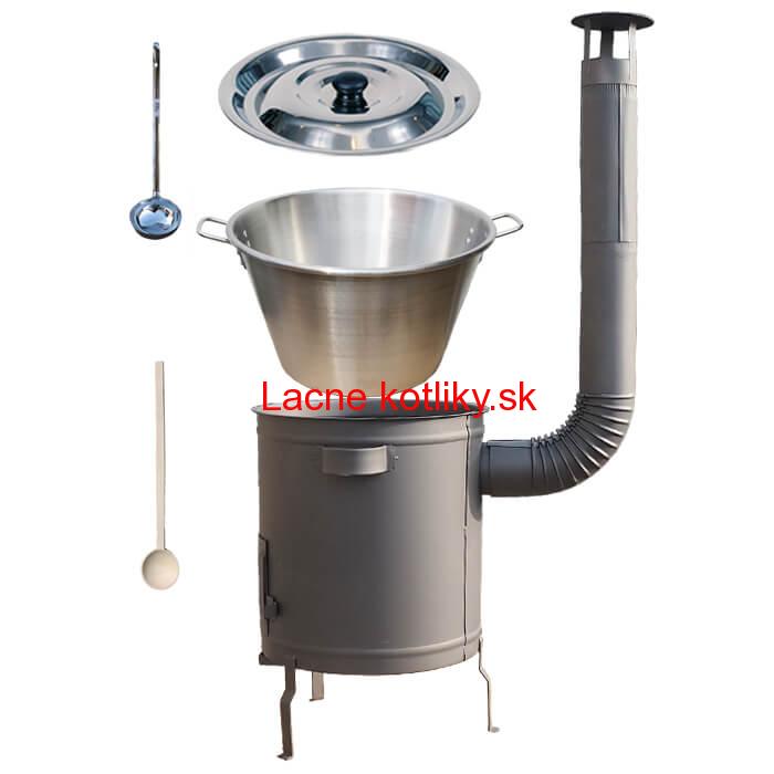 Nerezový kotol 40 L (1,2 mm) + hrubostenná (1,5 mm) a žiaruvzdorná kotlina 45 PLUS 600