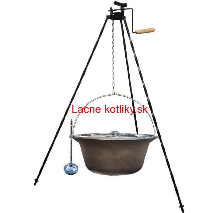 Liatinový kotlík 10,8 L + stojan s kladkou VAR