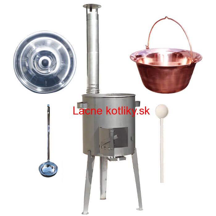 Medený kotlík 30 L (1,2 mm) + nerezová kotlina 45 cm LUXUS