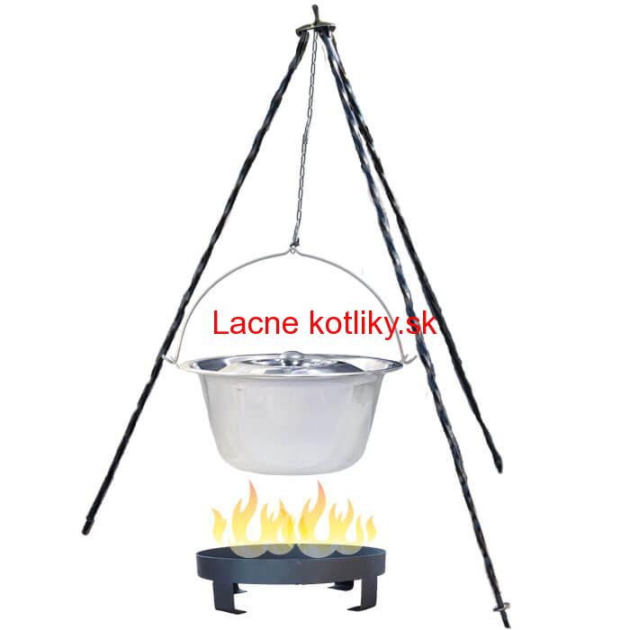 Antikorový kotlík 10 L (0,8 mm) + Ohnisko + stojan 1,2 m