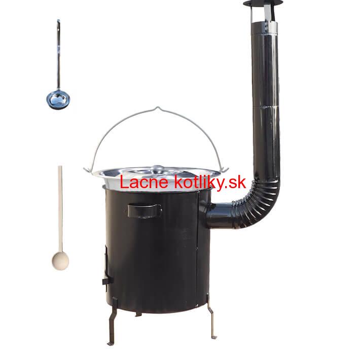 Nerezový kotlík 30 L (1,2 mm) + hrubostenná (1,5 mm) kovová kotlina 45 STRONG