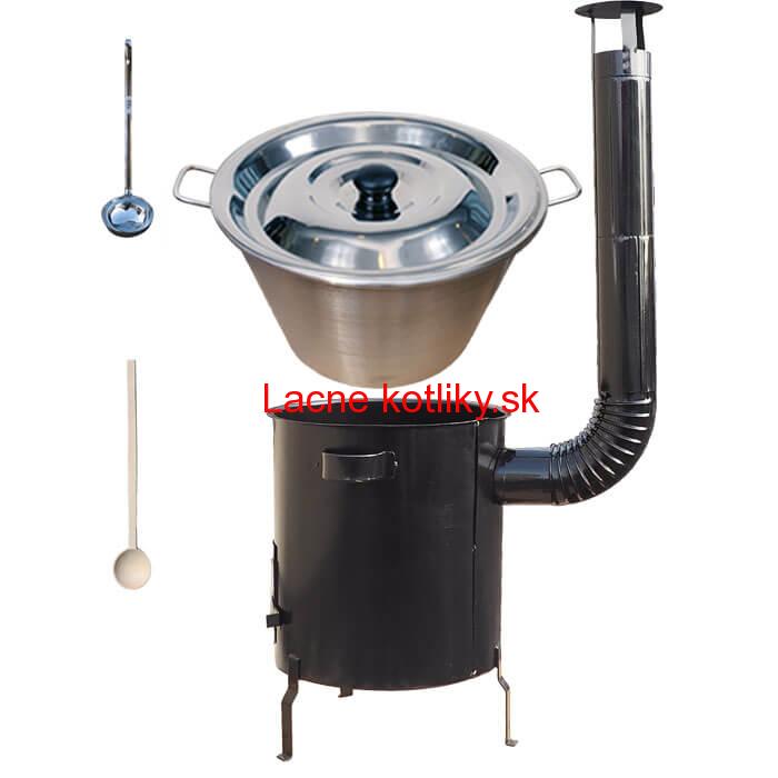 Nerezový kotol 40 L (1,2 mm) + hrubostenná (1,5 mm) kovová kotlina 45 STRONG