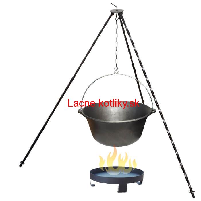 Liatinový kotlík 16 L + trojnožka 1,2 m + ohnisko 36 cm
