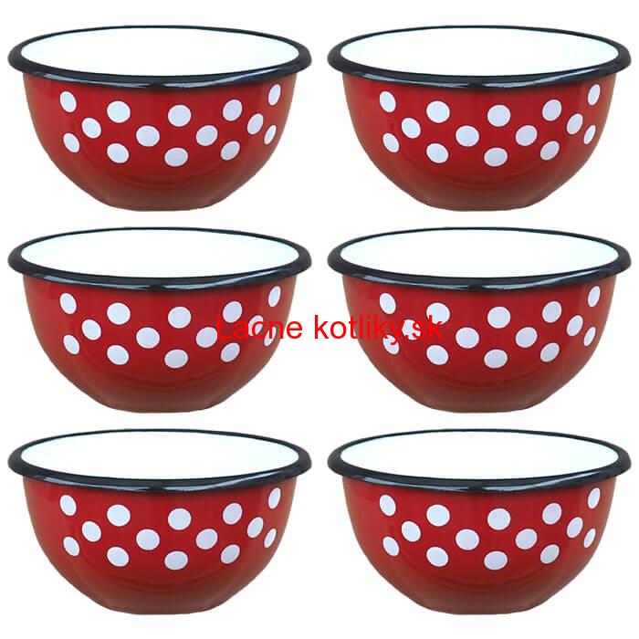 Súprava smaltovaných misiek 14 cm 6 ks