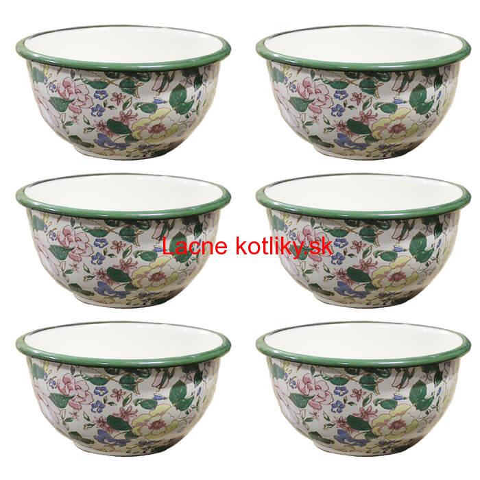 Súprava smaltovaných misiek 17 cm 6 ks DECOR