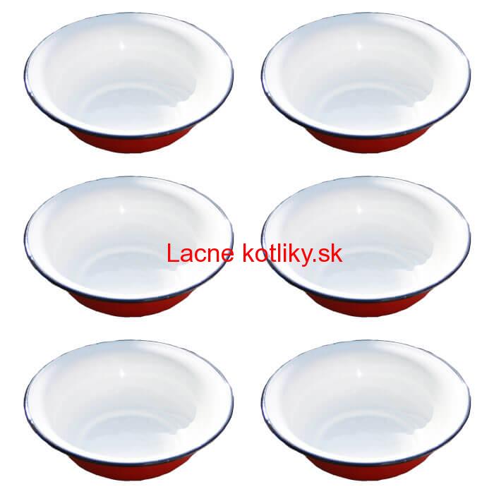 Súprava smaltovaných hlbokých tanierov 20 cm 6 ks