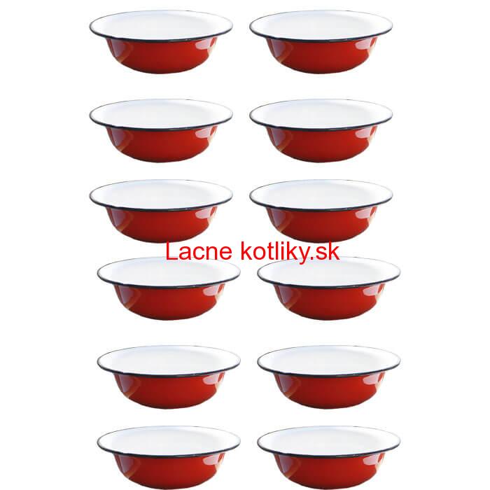 Súprava smaltovaných hlbokých tanierov 20 cm 12 ks