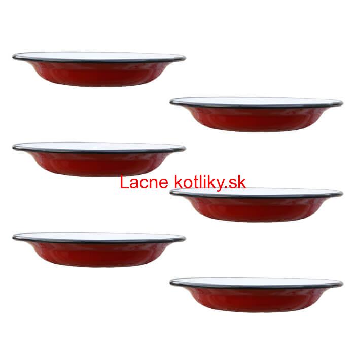 Súprava smaltovaných plytkých tanierov 22 cm 6 ks