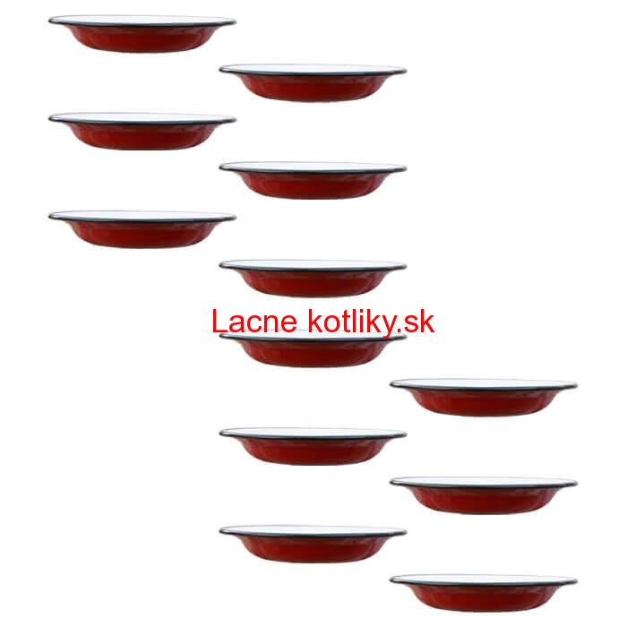 Súprava smaltovaných plytkých tanierov 22 cm 12 ks