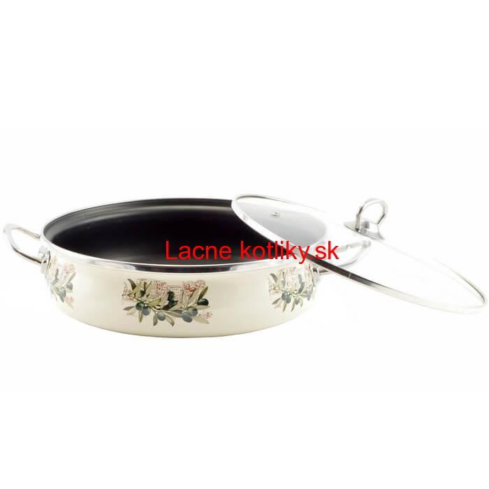 Smaltovaná rajnica s pokrievkou 26 cm OLIVA