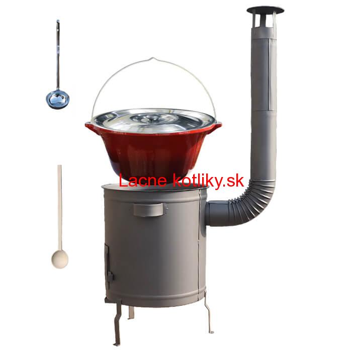 Liatinový kotlík 16 L + hrubostenná (1,5 mm) žiaruvzdorná kotlina 36 PLUS 600