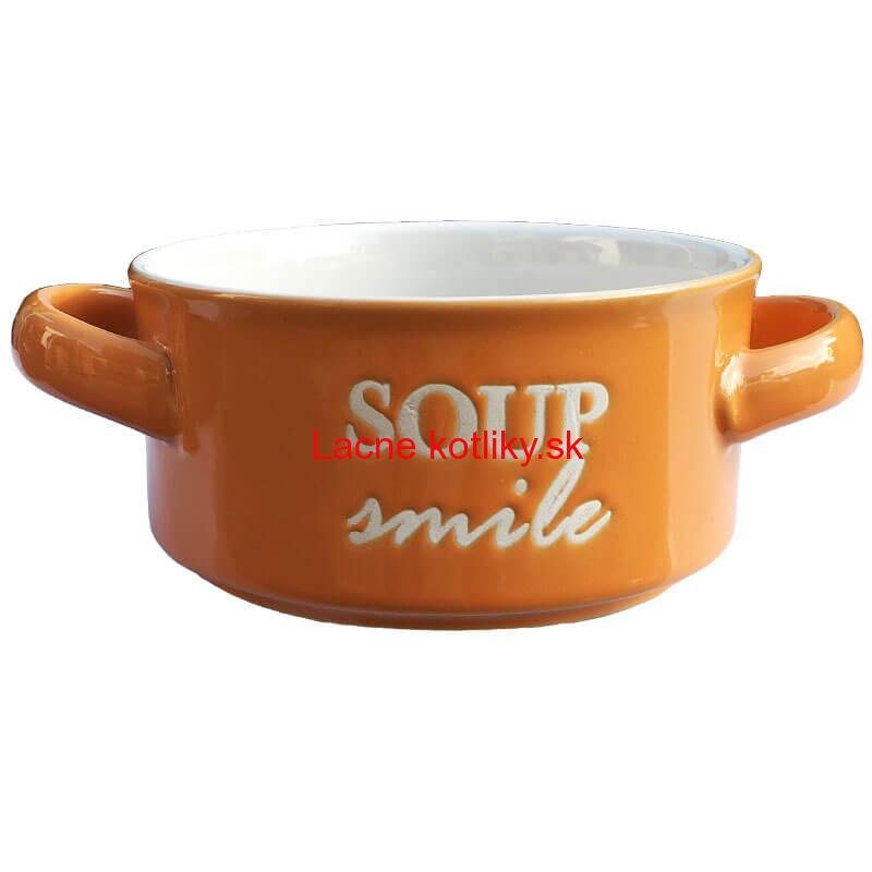 Keramická miska na polievku – oranžová SOUP