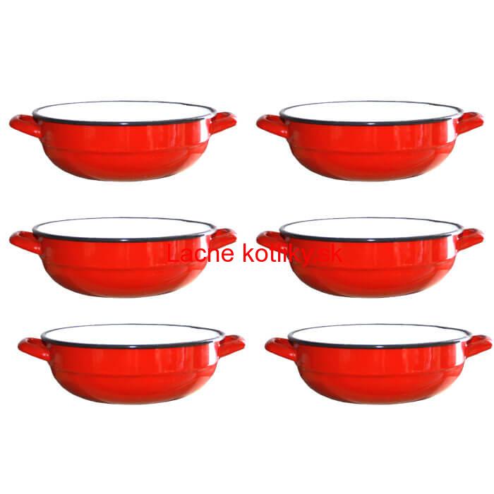 Súprava smaltovaných selských misiek 18 cm 6 ks