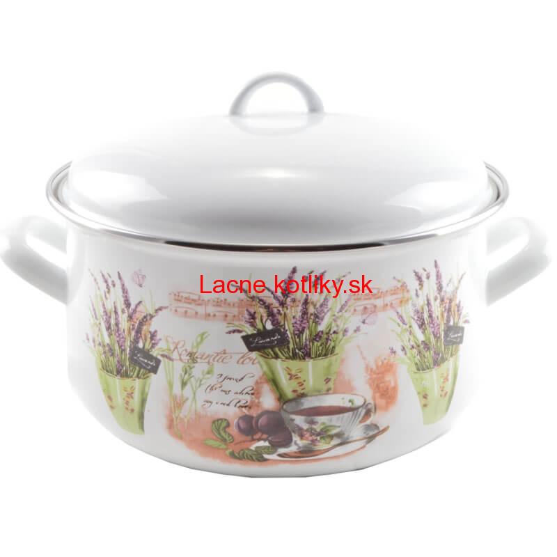 Smaltovaný kastról s pokrievkou 4,8 L levanduľa