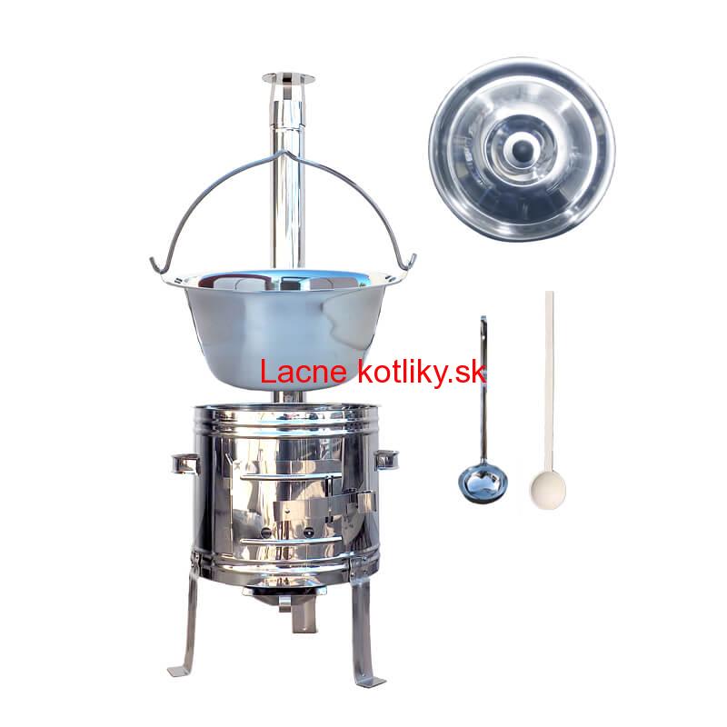 Nerezový kotlík 15 L (0,8 mm) zosilnený s nitmi + nerezová kotlina 36 cm TOP INOX