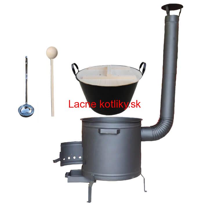 Smaltovaný kotol 100 L + žiaruvzdorná kotlina 60 cm PLUS 600 + vareška a naberačka BIG PARTY