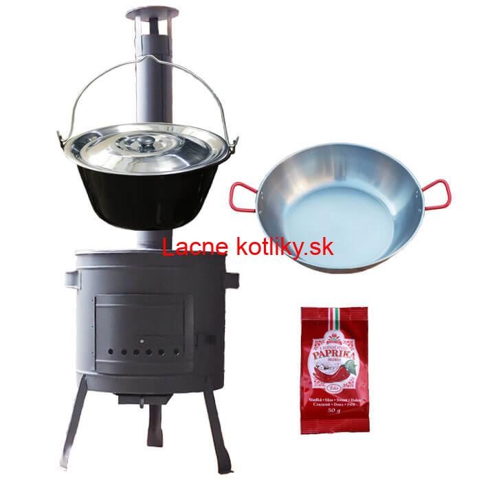 Smaltovaný kotlík 22 L + Panvica PAELLA (WOK) 45 cm + sladká paprika 50 g + nízka kotlina 42 PLUS 600