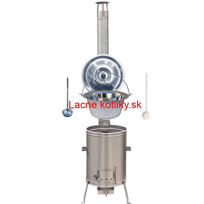 Antikorový kotlík 20 L (1,2 mm) + nerezová kotlina 42 cm + vareška a naberačka LUX