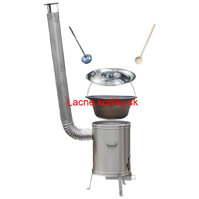 Liatinový kotlík bez povrchovej úpravy 10,8 L + Nerezová kotlina 33 LUX