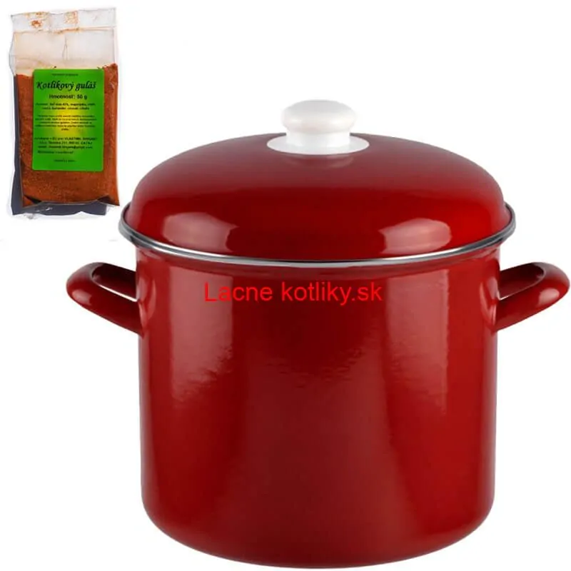 Smaltovaný hrniec s pokrievkou 6,9 L červený + pikantná zmes korenia 50 g Kotlíkový guláš
