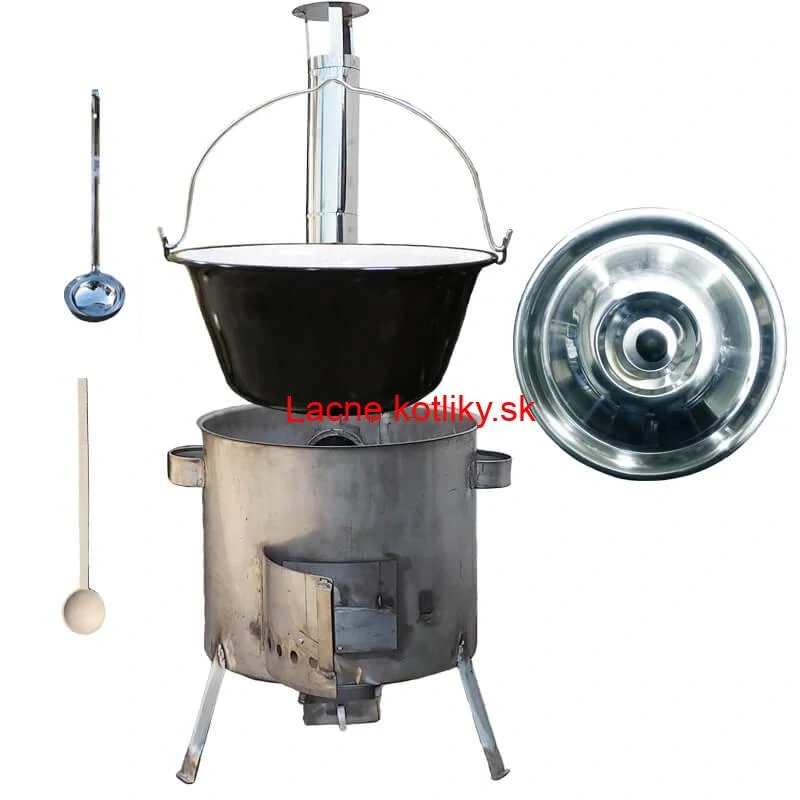 Smaltovaný kotlík 25 L (1,2 mm) + nerezová kotlina 45 cm (1,5 mm) STRONG CLASSIC