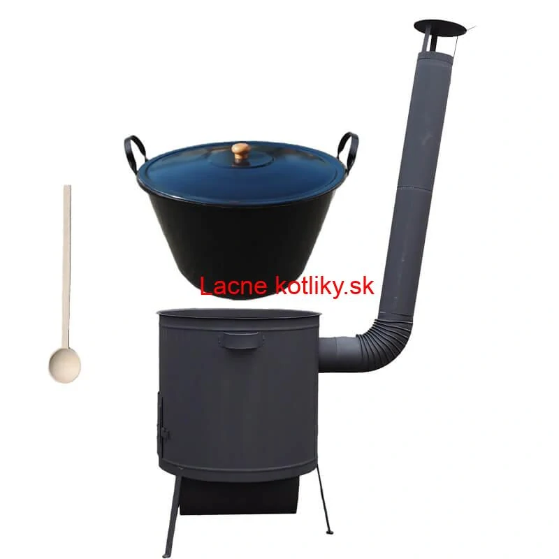 Smaltovaný kotol 60 L na zabíjačku + žiaruvzdorná kotlina 53 PLUS 600 4 MM + vareška