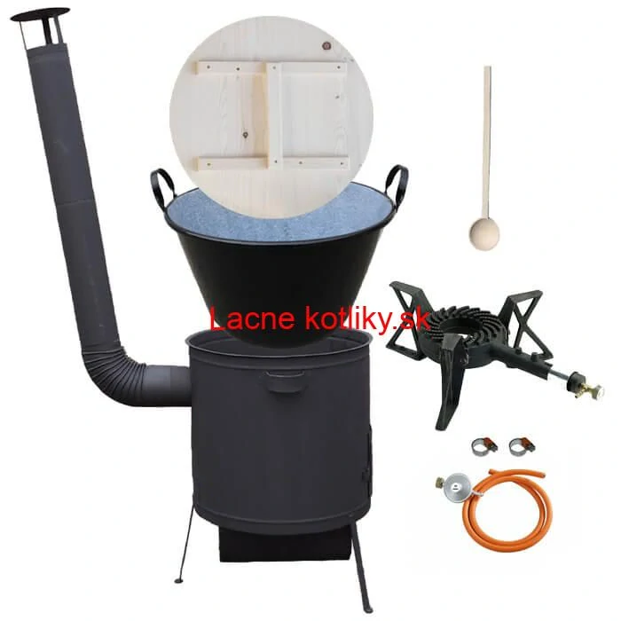 Zabíjačkový smaltovaný kotol 100 L, žiaruvzdorná kotlina 42 PLUS 600 4 MM, horák 7 kW + varecha