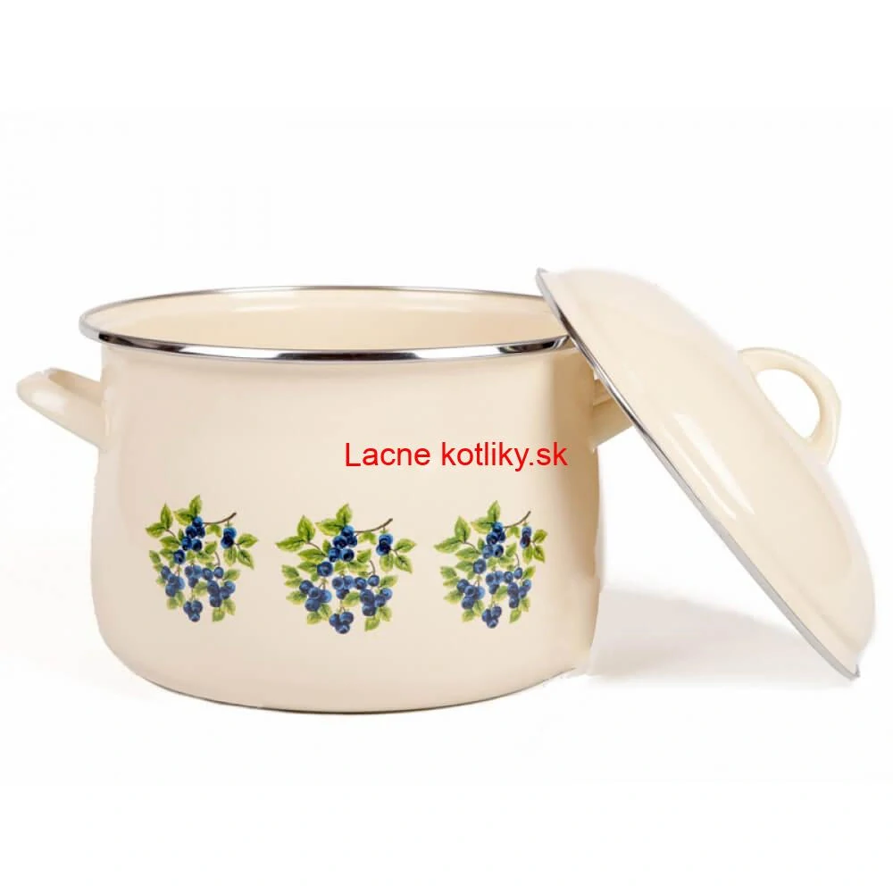 Smaltovaný hrniec s kvetinovým vzorom – Trnky 5,5 l + pokrievka
