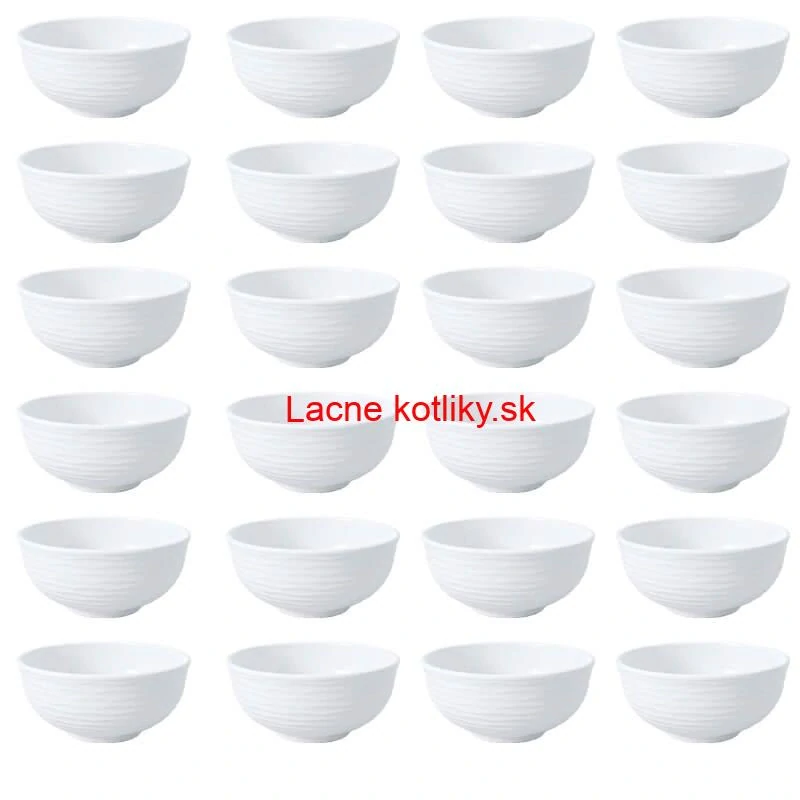 Set 24 ks: Prémiové biele misky s kamennou štruktúrou (750 ml)