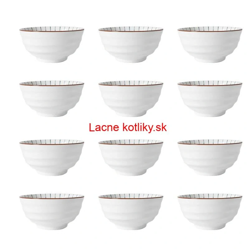 Sada 12 ks veľkých keramických misiek na guláš a polievky, 1 liter