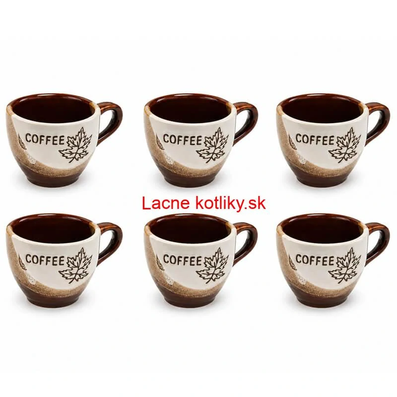 Súprava keramických pohárov na kávu 100 ml 6 ks