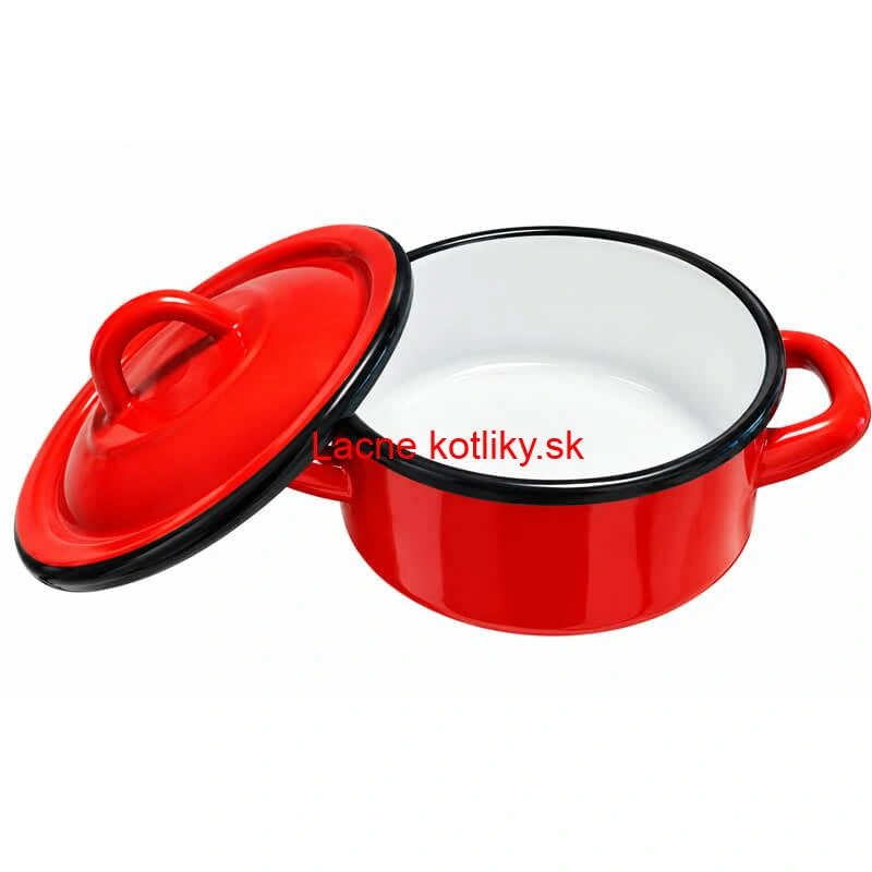 FALCO smaltovaný kastról 1,5 l s pokrievkou – červený