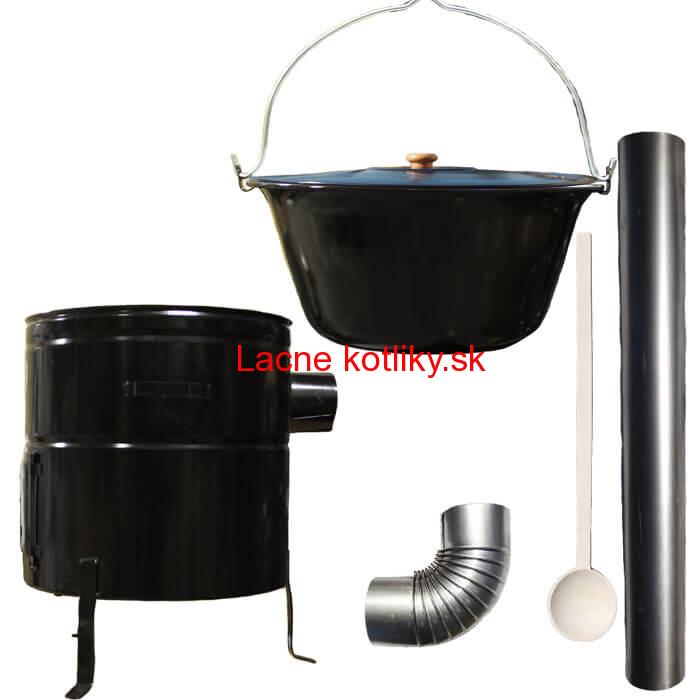 Smaltovaný kotlík 40 L (1,2 mm) + kovová kotlina 53 CLASSIC (KOV) + dymovod Max Party