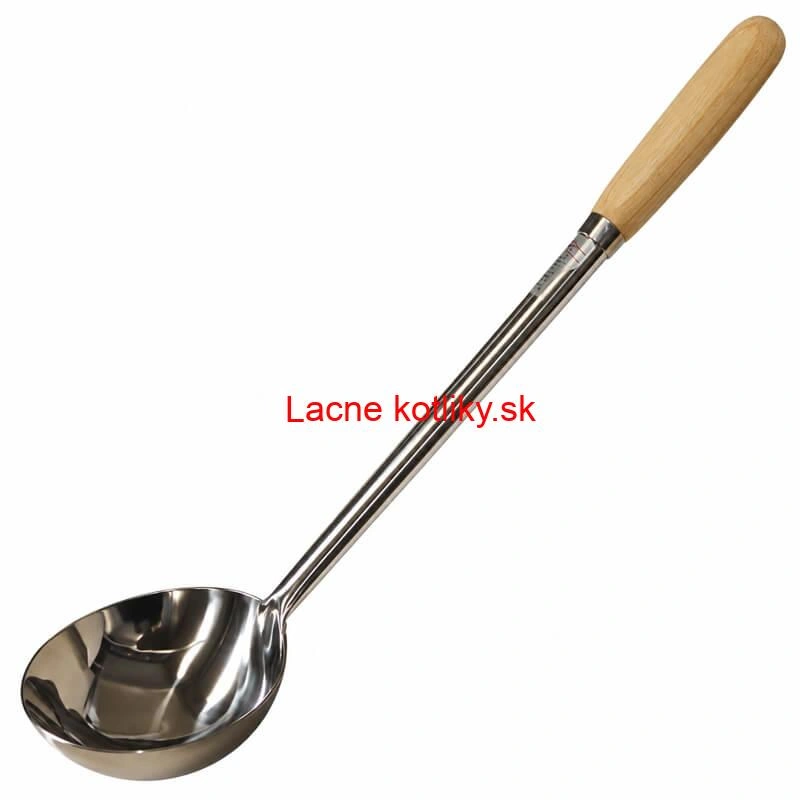 Nerezová naberačka 250 ml s drevenou rúčkou – dĺžka 51,5 cm
