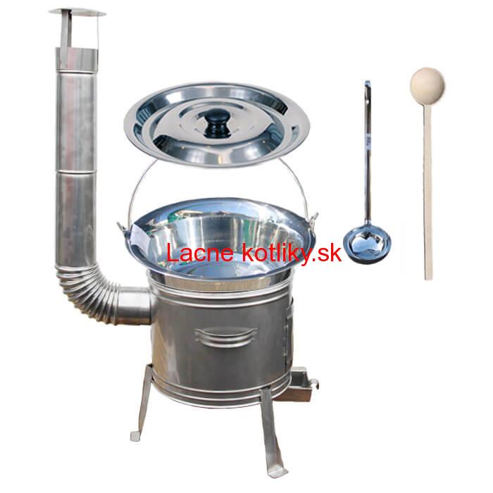 Antikorový kotlík 20 L (1,2 mm) + nerezová kotlina 42 cm + vareška a naberačka TOPLUX