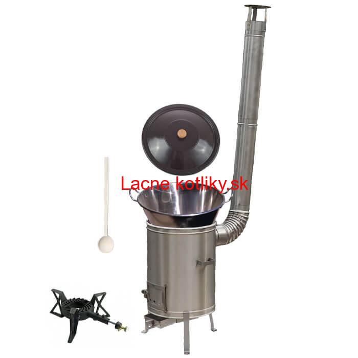 Zabíjačkový nerezový kotol 70 L + nerezová kotlina 56 cm + horák 7 kW