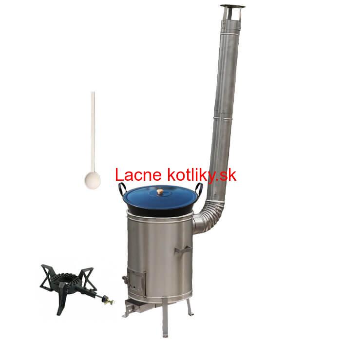Zabíjačkový smaltovaný kotol 50 L + nerezová kotlina 53 cm + horák 7 kW