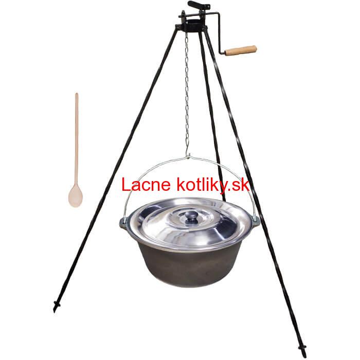 Liatinový kotlík 22 L + stojan s kladkou VAR
