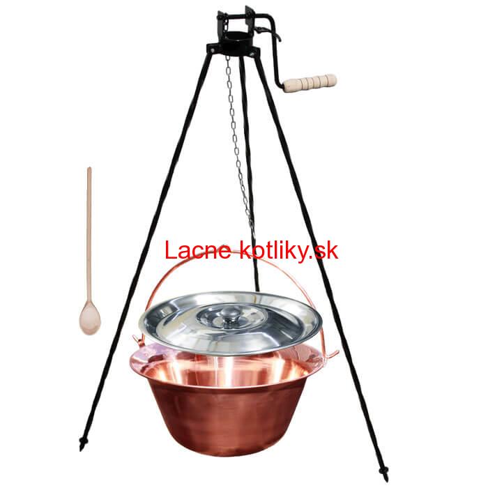 Medený kotlík 30 L + stojan s kladkou VAR