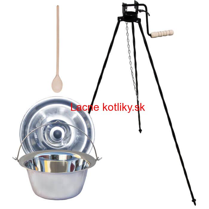 Antikorový kotlík 15 L (1,2 mm) + stojan s kladkou VAR