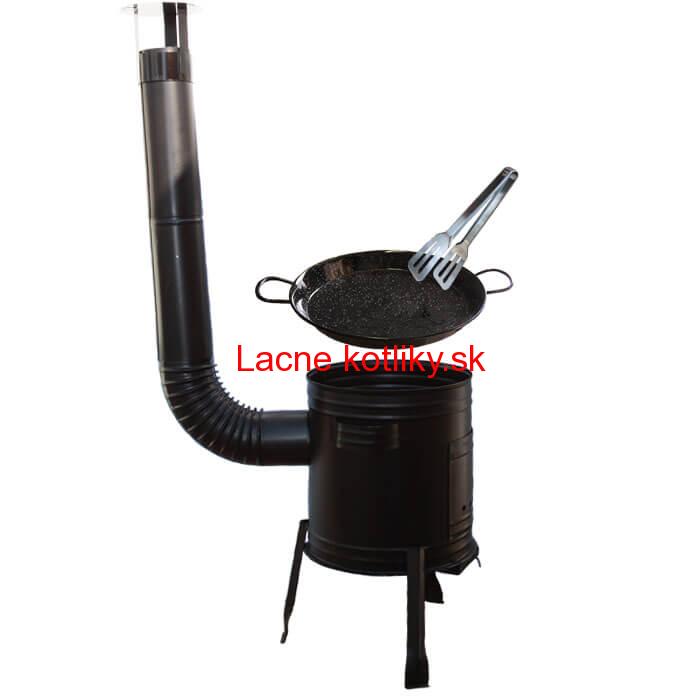 Paella smaltovaná panvica 50 cm + Kotlina 45 cm a obracačka na mäso Party